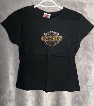 Vintage Harley-Davidson Women's Bedazzled Logo Tee - Wolverine Clinton Township,